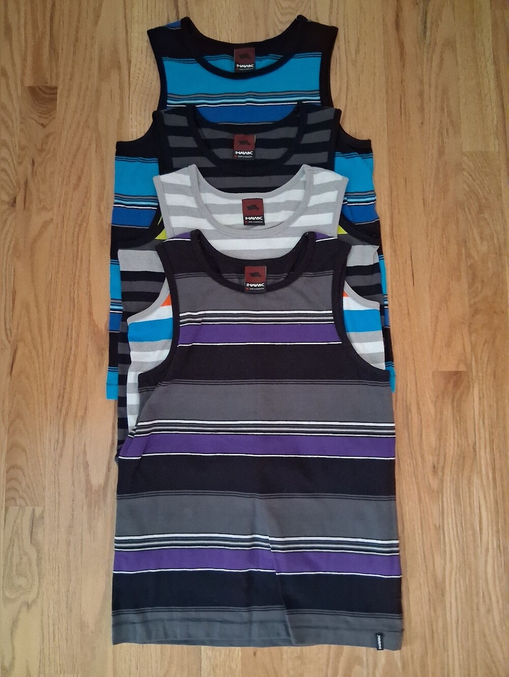 Four Tony Hawk Boys' Size Medium Striped Tank Tops